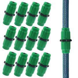 Rierdge 12 Sets Expandable Garden Hose Repair Kit, Dual-Channel Hose Female Male Connectors Compatible with Pocket Hose Expandable Garden Hose 25 50 75 100 FT