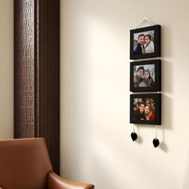 Art Street Photo Frame For Wall Set Wall Hanging Picture, Photo Frame For Home and Office Decoration (Set of 3, 5x5 Inch - Black)