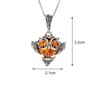 Artisana-Schmuck Amber Owl Pendant (without Chain) 925/000 Sterling Silver, 925/000