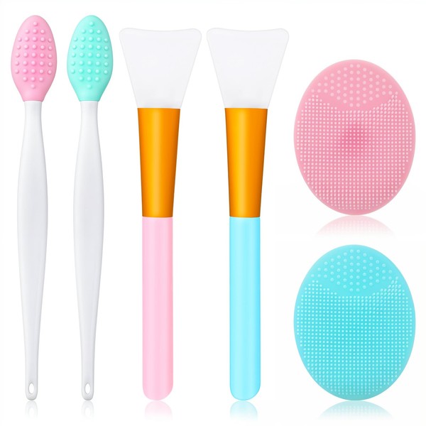 6 Pack Silicone Face Scrubber Brush Set 2 Pack Exfoliating