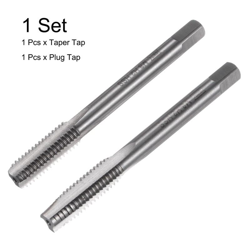 sourcing map 2pcs Metric Hand Tap Set, M8 x 1.25