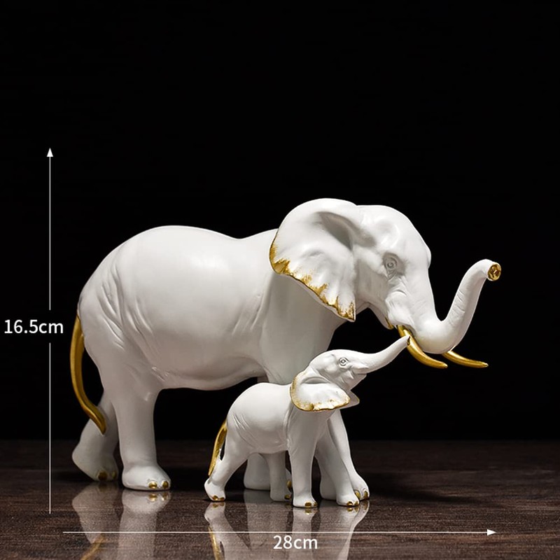 NORHOR Sculpture Mother & Calf Elephant Statue,Sculpture Beautiful Home Decor