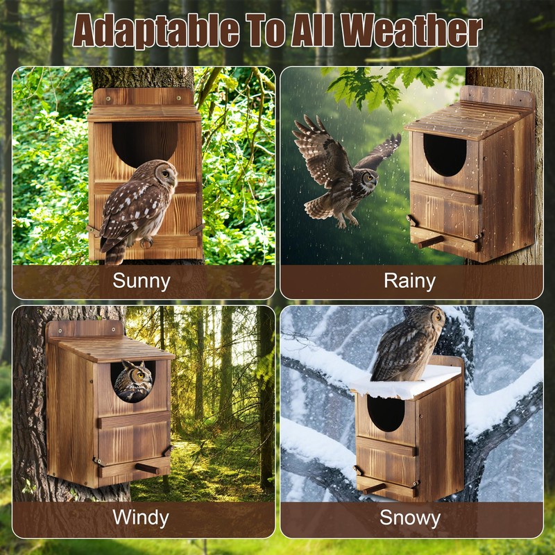 Yaoyiizy Owl House, Barn Owl Nesting Box with Bird Stand