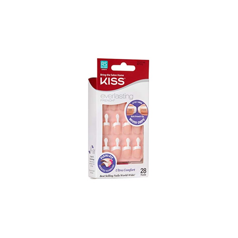 Kiss Everlasting French Nail Kit Real Short 28 Nails (6