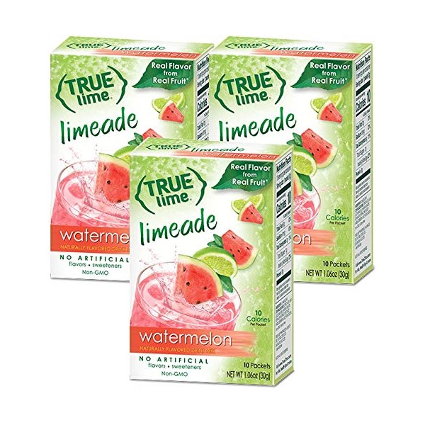 NEW FLAVOR: True Lime | WATERMELON AUQUA FRESCA (Pack of 3) 10ct each box. True Lemon | True Citrus NON GMO and NO GLUTEN