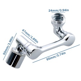 Avtytsda Faucet Extender Filter Faucet Aerator Universal 1080° Swivel Robotic Arm Swivel Extension Faucet Aerator, Faucet Extender for Bathroom Sink with 2 Water Outlet Modes (2pcs Brass)
