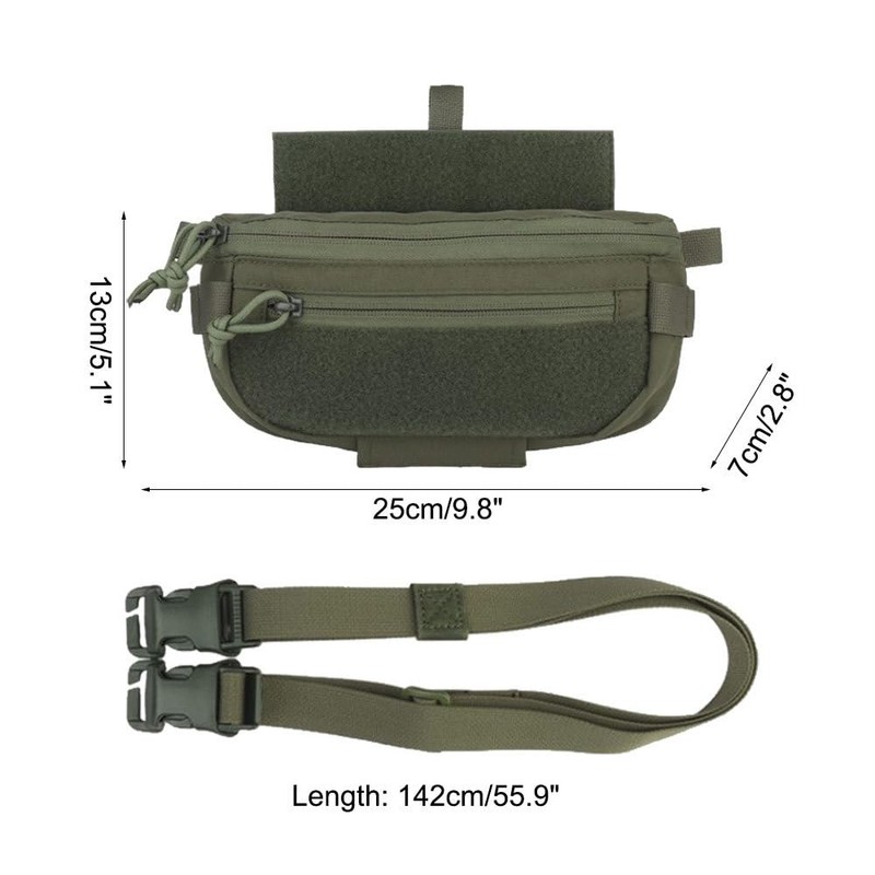 Tactical Drop Dangler Pouch,Magic Strap Sub Abdominal Carrying Kit Bag