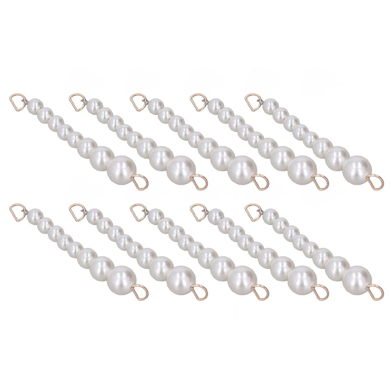 10Pcs Pearl Shoe Chains Polished ABS Resin Metal Buckle Widely