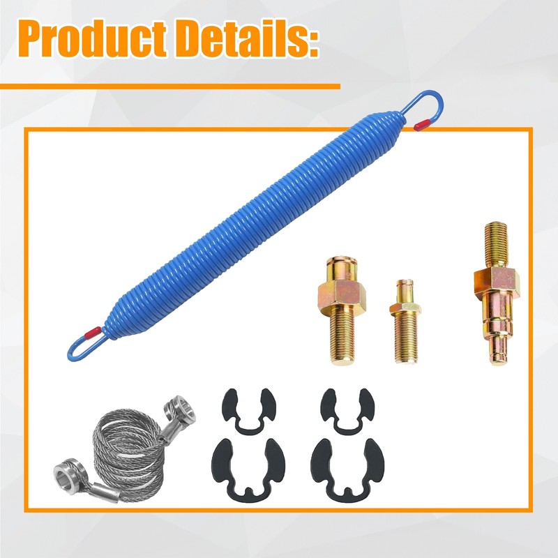 Hood Spring,Cable and Stud Bolts w/Retaining Rings Compatible with Peterbilt