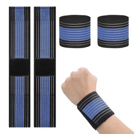 Pack of 4 Wrist Bandages, Elastic Wrist Bandage, Breathable Wrist Strap, Adjustable Hand Splint, Compression Wrist Support for Carpal Tunnel, Tennis, Sports, Workout,