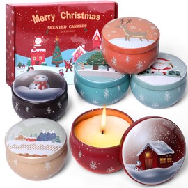 Christmas Scented Candles Gifts Set for Women, 6 Pack 2.5 Oz Candle Set, Natural Soy Wax, Aromatherapy Candles for Birthday, Christmas, Gifts for Her