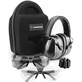 TRADESMART All-in-One Shooting Ear Protection Kit, Free From Pain & Discomfort, Earmuffs, Earplugs, Glasses & Carrying Case