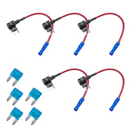 5PCS 12V Car Add-a-Circuit Fuse TAP Adapter, Automotive Fuse Holder with 15 Amp Blade Fuse, Mini ATM APM Blade Fuse Holder for Cars, Trucks, Boats