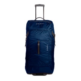 Eddie Bauer Traverse Rolling Duffel Bag-Made from Ripstop Polyester with Telescoping Handle, Medium Indigo, 78L