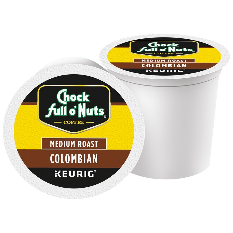 Chock Full o'Nuts Colombian Coffee, Compatible with Keurig K-Cup Pods,