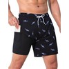 SILKWORLD Men's Swim Trunks Quick Dry Swimming Shorts 6 Inch