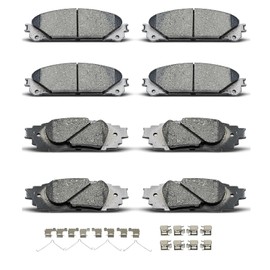D1324 D1879 8pcs Ceramic Front Rear Brake Pads With Clips Fit For 2020 For Toyota Avalon TRD/Camry TRD,2015-2017 For Lexus NX200t NX300 NX300h RX350 RX450h