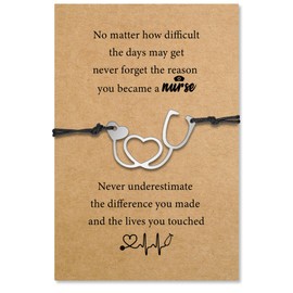 WRNZL Nurses Week Gifts Appreciation Graduation Nurses Day Christmas Bracelet Nurse Gifts for Women Female Male Nurse Practitioner School Nursing Student Paramedic Physician Dental Medical Assistant