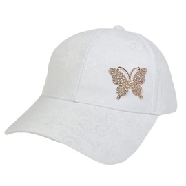 NiceYnn Women Print Flower Rhinestone Butterfly Baseball Hat, Charm Girls Sun Hat,Pre-Curved Bill Snapback Cap Casual Outdoor Sports Golf Visor, Adjustable One Size