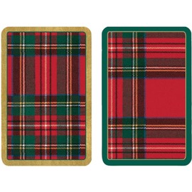 Entertaining with Caspari Double Deck of Bridge Playing Cards, Jumbo Type, Plaid