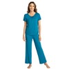 WiWi Women's Viscose from Bamboo Short Sleeve Pajama Set Soft