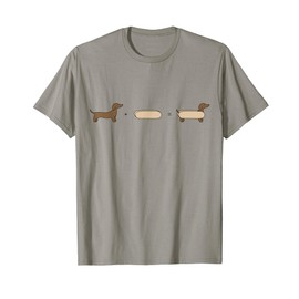 Dachshund + Hot Dog Buns Minimalist Pun Joke Dachshund Owner T-Shirt