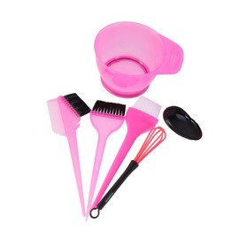 FRCOLOR 6pcs Rose Hair Dye Kit Hair Coloring Tools Set Home Salon Plastic Safe Tools