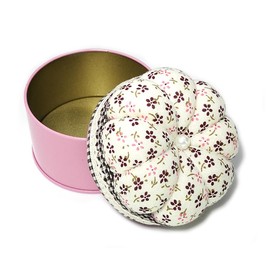 Pink Pumpkin Shaped Pin Cushion Box Needle Mat Pincushion with Round Storage Boxes Sewing Kit Tools for DIY Craft and Home Use
