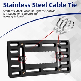 OKLPF Front License Plate Bracket- Front License Plate Mounting Kit，Universal Bumper Car Tag Frame Mount Adapter 2 Drilled License Plate Adapters with Stainless Steel Screw Cap