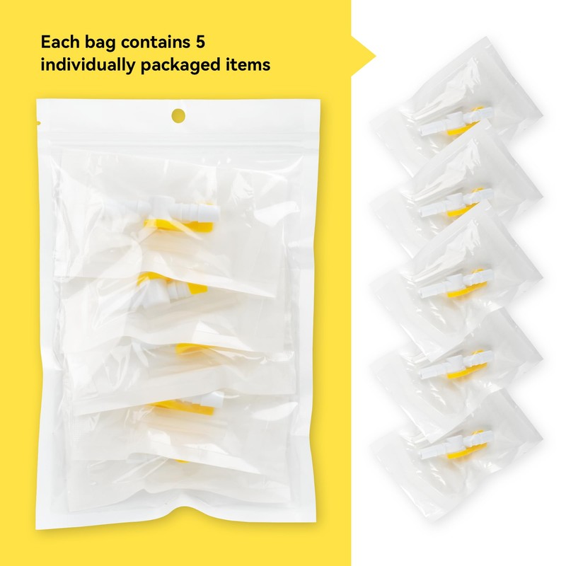Catheter Valve 5 Pack – Sterile, Single-Use Urine Drainage Valves