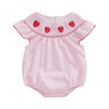 Kayotuas Newborn Baby Girls Smocked Bubble Romper Cute Embroidery Ruffle