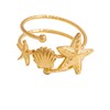 Bohemian Starfish Shell Finger Statement Ring for Women Gold Plated