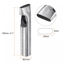 sourcing map Oval Hole Punch 6x25mm Leather Hollow Cutter Oblong Punch Die for Strap Belt Watch Band Leathercraft Working