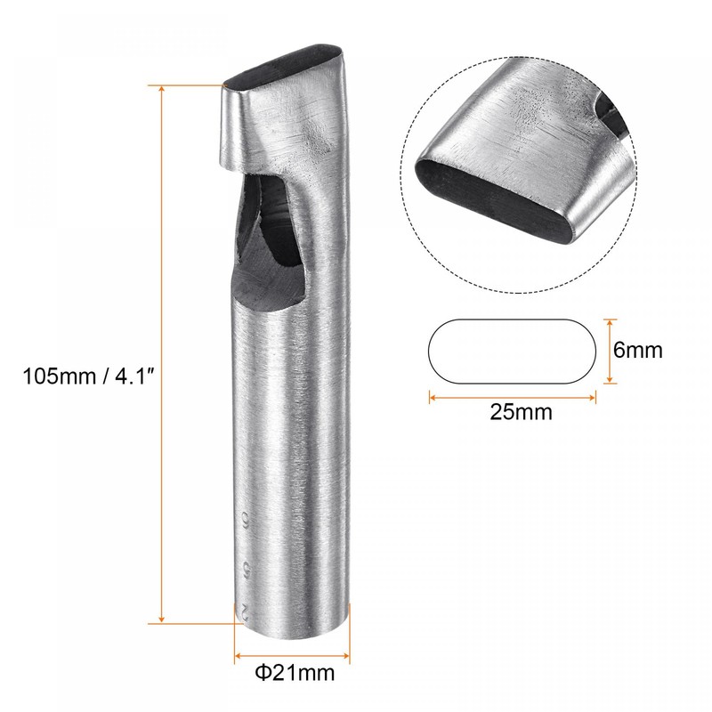 sourcing map Oval Hole Punch 6x25mm Leather Hollow Cutter Oblong