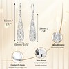 Silver Long Filigree Teardrop Dangle Earrings for Women
