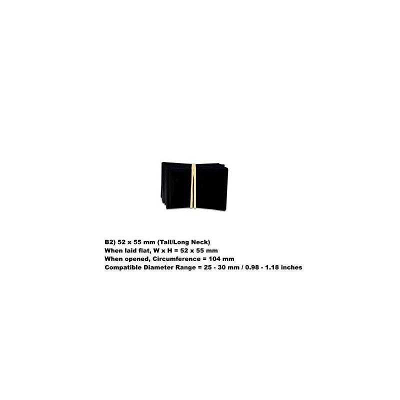 B2) 52x55 Black Plastic PERFORATED Shrink Bands for Jar/Bottle Caps