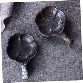 Cabilock 2pcs Ceramic Chopstick Rest Rack Holder with Saucer Convenient Utility for Soy Sauce Vinegar Dishes Random Color