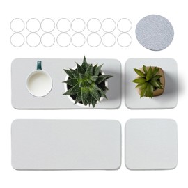 Diatomite Tray | Water Absorbing Stone Tray for Sink,Sponge Holder Super Absorbent, Modern Decor Coasters for Bathroom Supplies, Hand Soap, Plants, Toiletries