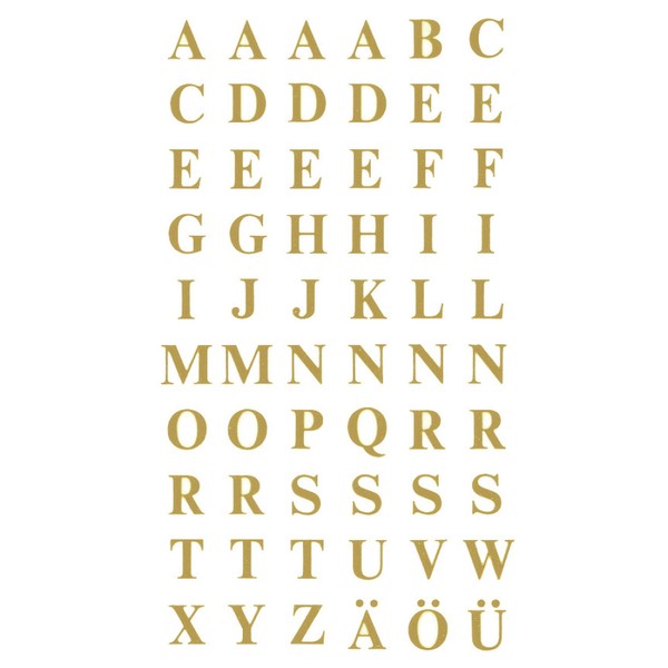 Small Gold Letters Stickers