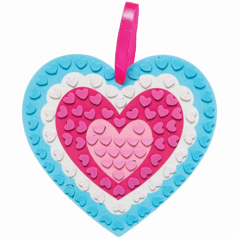 Baker Ross Heart Mosaic Decoration Kits - Pack of 5,