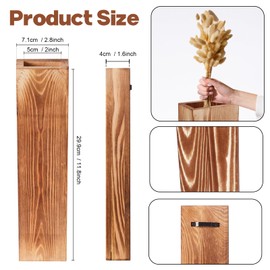 Konesky Wand Pflanzgefäße aus Holz, Wandvase für den Innenbereich, Wandbehang Blumenvase für Trockenblumen, Hängende Holz Wandvase für Wohnzimmer, Schlafzimmer, Heimdekoration