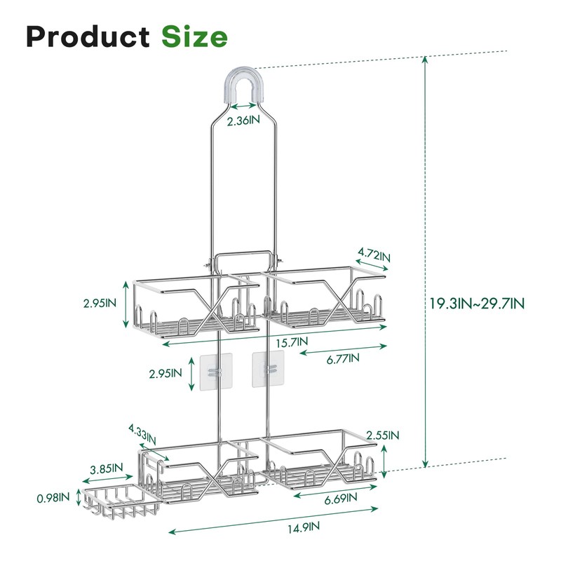 Stainless Steel Shower Caddy for Handheld Shower Heads,Rustproof Hose Shower