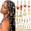 VENOFEN 42PCS Gold Hair Jewelry Cross Loc Charms for Braid