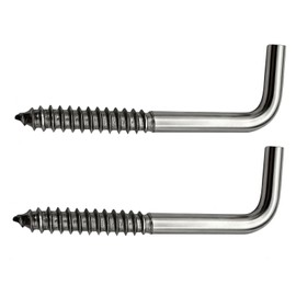 IDEALSV 304 Stainless Steel Screw in Hooks 2 Inch 7 Shape Screw Hooks 30 Pcs L Shape Hook Picture Frame Hooks M3.8