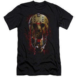 Freddy Vs Jason Mask and Claws Unisex Adult Canvas Brand T Shirt for Men and Women, Small Black