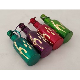 Surmadani Bottle Shape Antique Pot Hand Bottle Without Surma Design Eyeliner Kajal Holder 2"- Pack of 4
