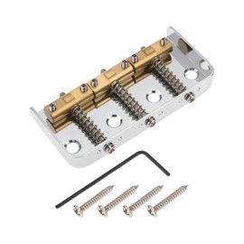 Briny River Short Guitar Bridge Brass Compensated Saddles Compatible with Telecaster Guitar Silver