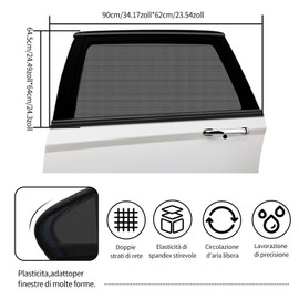 SUNZWO Sun Protection Car Baby & Children, Pack of 4 Car Window Sun Protection Side Window, UV Protection Mesh, Breathable, Heat Protection for Summer, Universal for 95% Vehicles, Non-Toxic