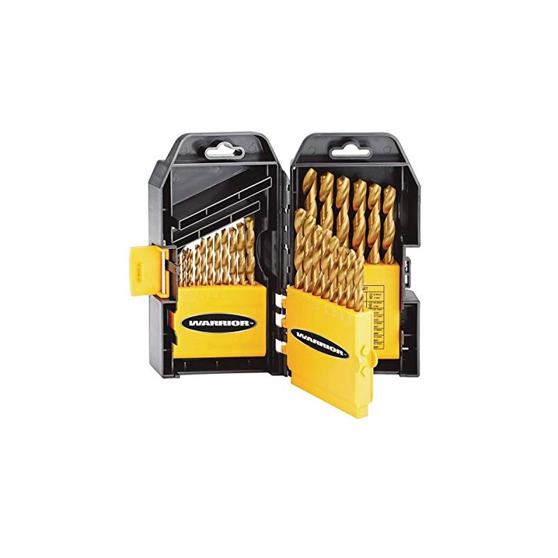 Warrior Titanium Nitride 29pc High Speed Steel Drill Bit Set