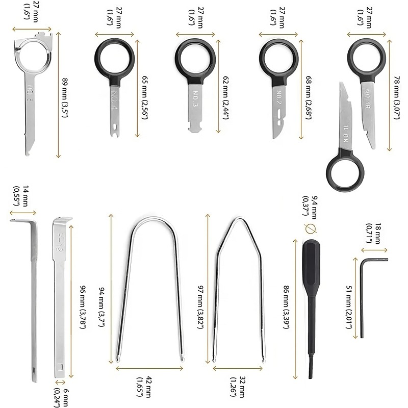 Retoo Unlocking Tool Car Radio Removal Tool 20-Piece Car Radios